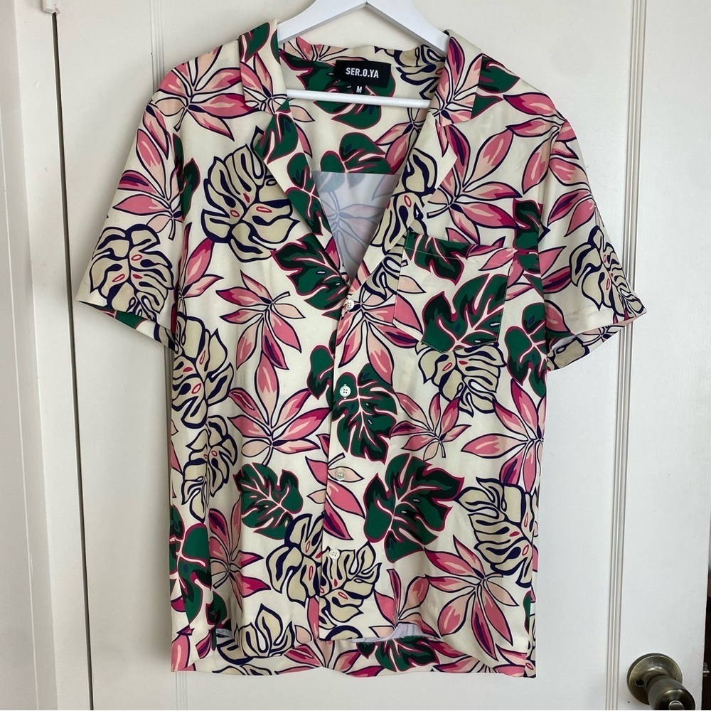 SER.O.YA Malibu Shirt in White Tropical size Medium